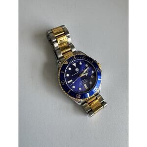 Henry Jay Quartz 23K Gold‎ Plate Stainless Steel Aquamaster Dive Watch